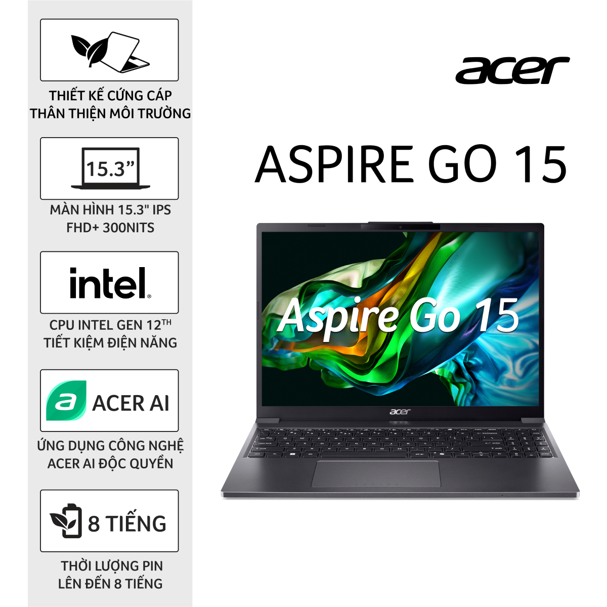 Acer Aspire Go 15 AG15-51P - Laptop AI Mỏng Nhẹ Giá Tốt 2024